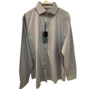 Steel Jelly Men Blue Easy Care Dress Shirt Size 16.5 British Design